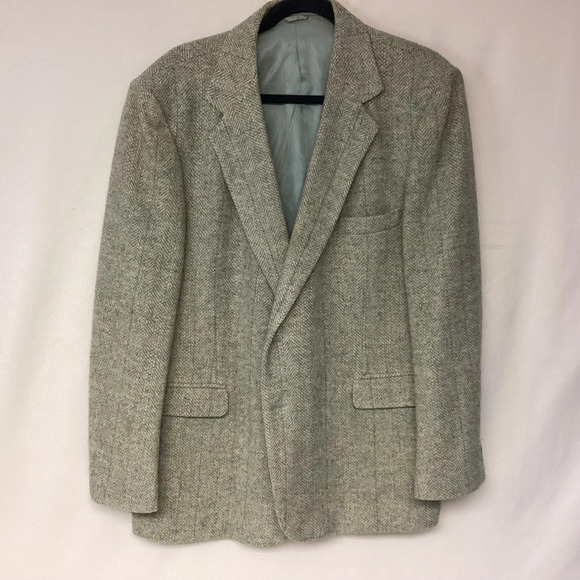 Haggar Other - Haggar Blazer Imperial Wool Tweed Plaid Professional Preppy Classic Mens SZ 46R